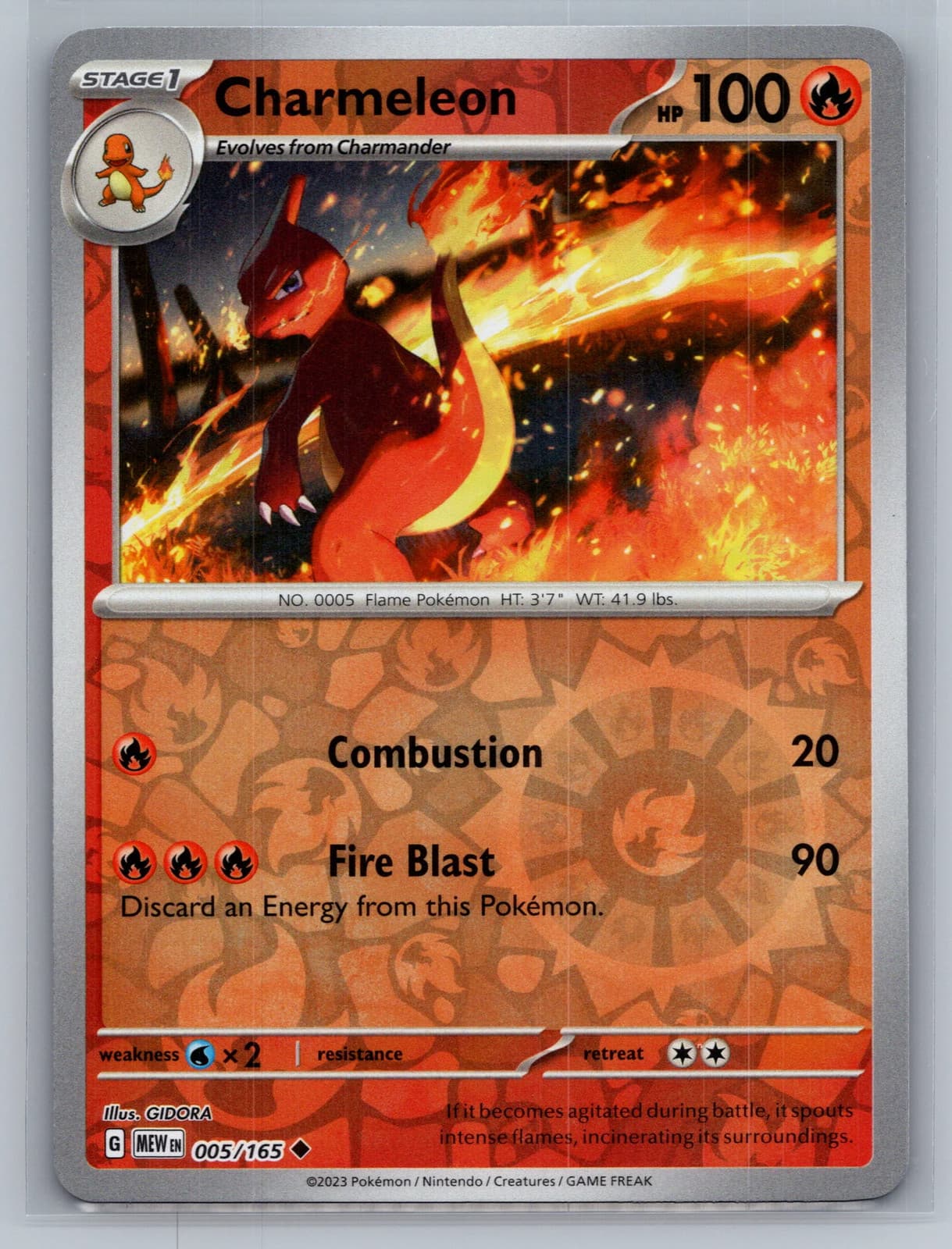 Charmeleon 5/165 Scarlet & Violet 151 Reverse Holo Pokemon TCG NM