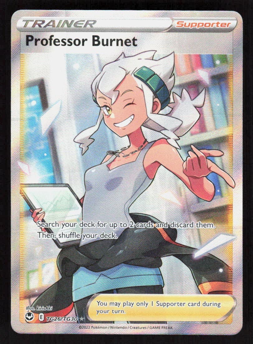 Pokemon Professor Burnet TG26/TG30 Holo Silver Tempest Trainer Gallery (NM)