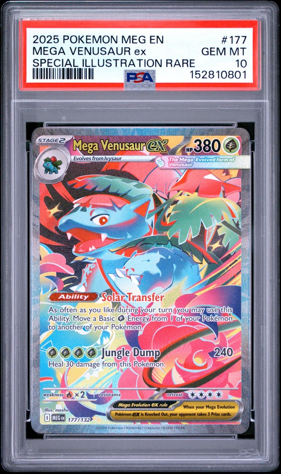 Mega Venusaur EX 177/132 Special Illustration Rare Mega Evolution Pokemon PSA 10
