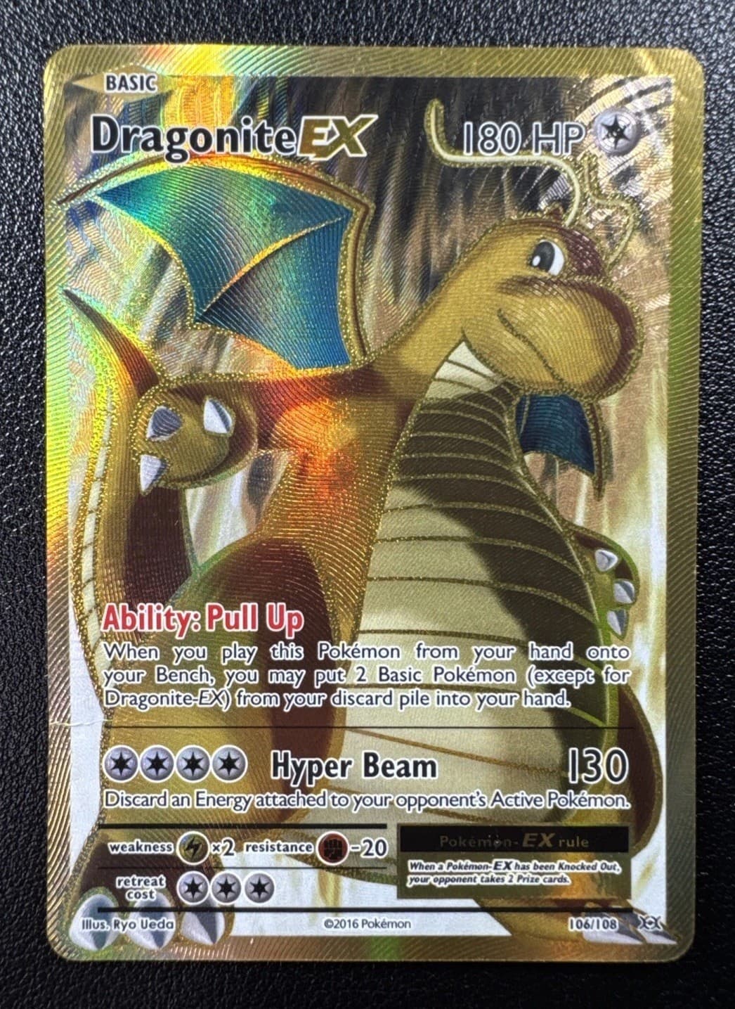 Pokemon Dragonite EX (Full Art) Evolutions Ultra Rare Holo 106/108