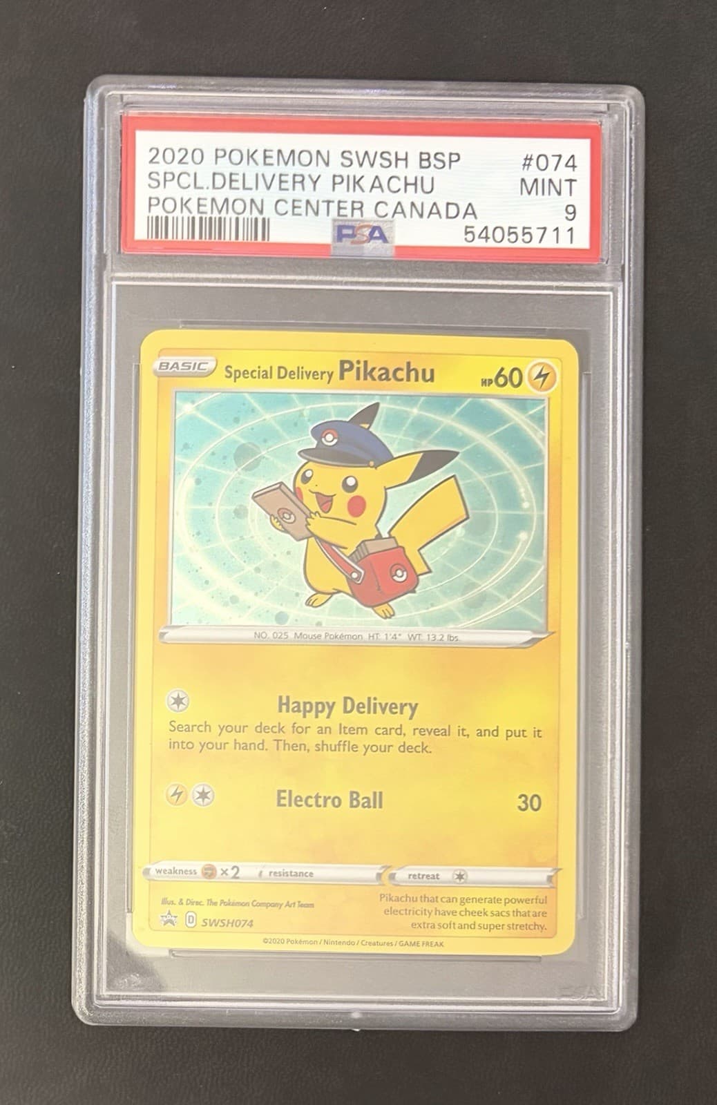 2020 Pokemon SWSH Black Star Promos Special Delivery Pikachu #SWSH074 PSA 9