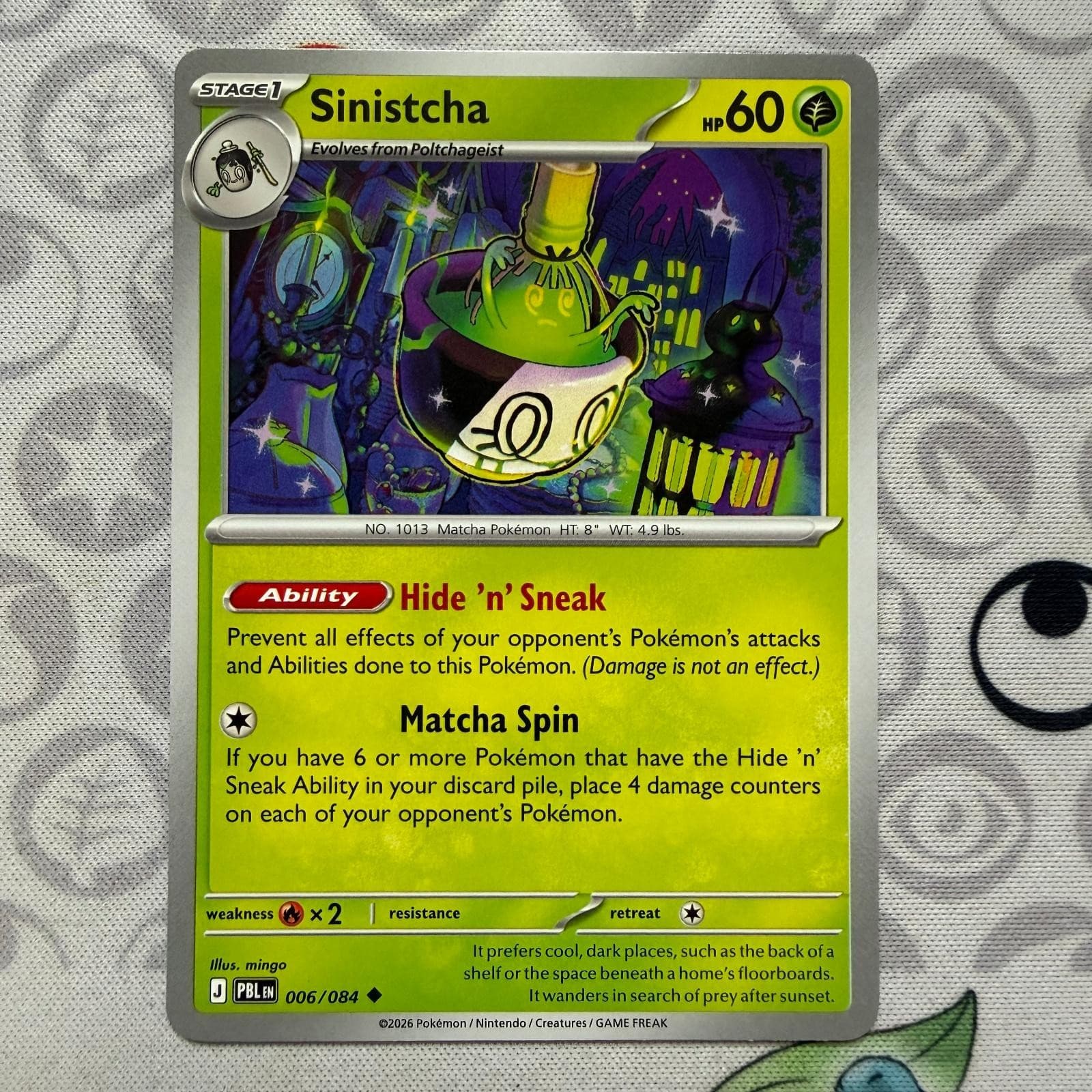 Sinistcha 006/084 Uncommon Pitch Black Pokemon Near Mint