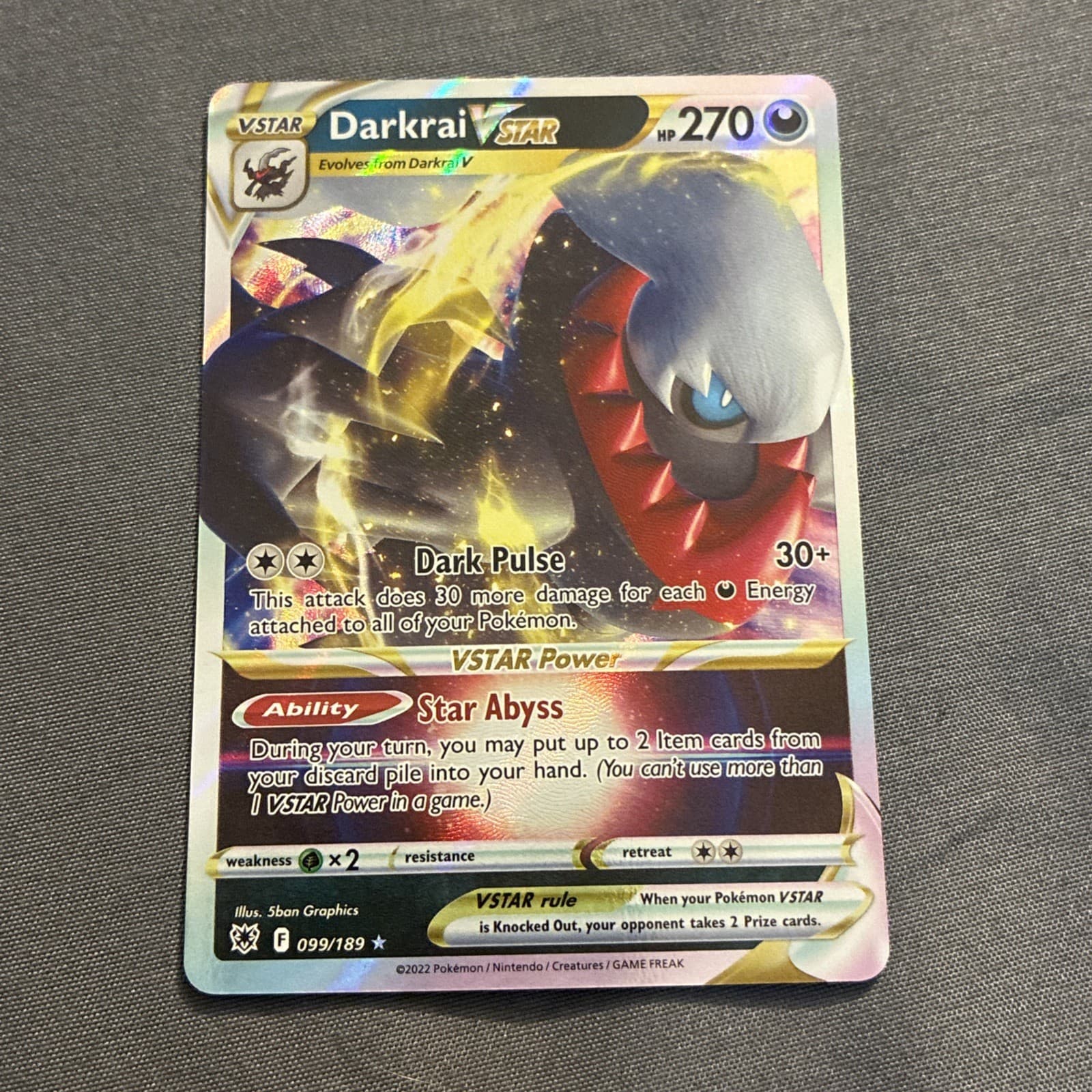 🔥 Darkrai VSTAR 99/189 Astral Radiance Holo Rare VSTAR NM Pokemon 🔥