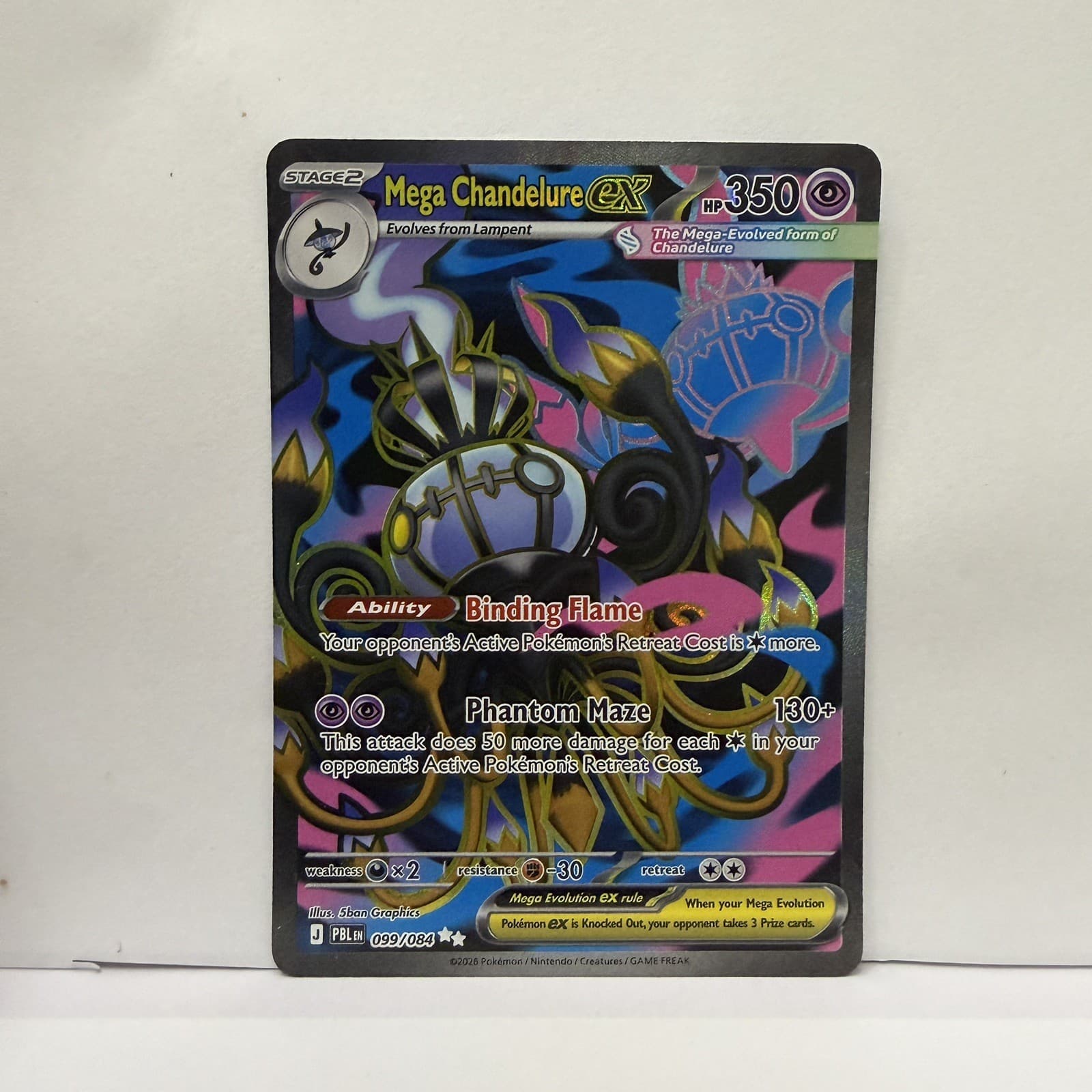 Mega Chandelure ex 099/084 - Full Art Ultra Rare - Pokémon TCG: Pitch Black - NM