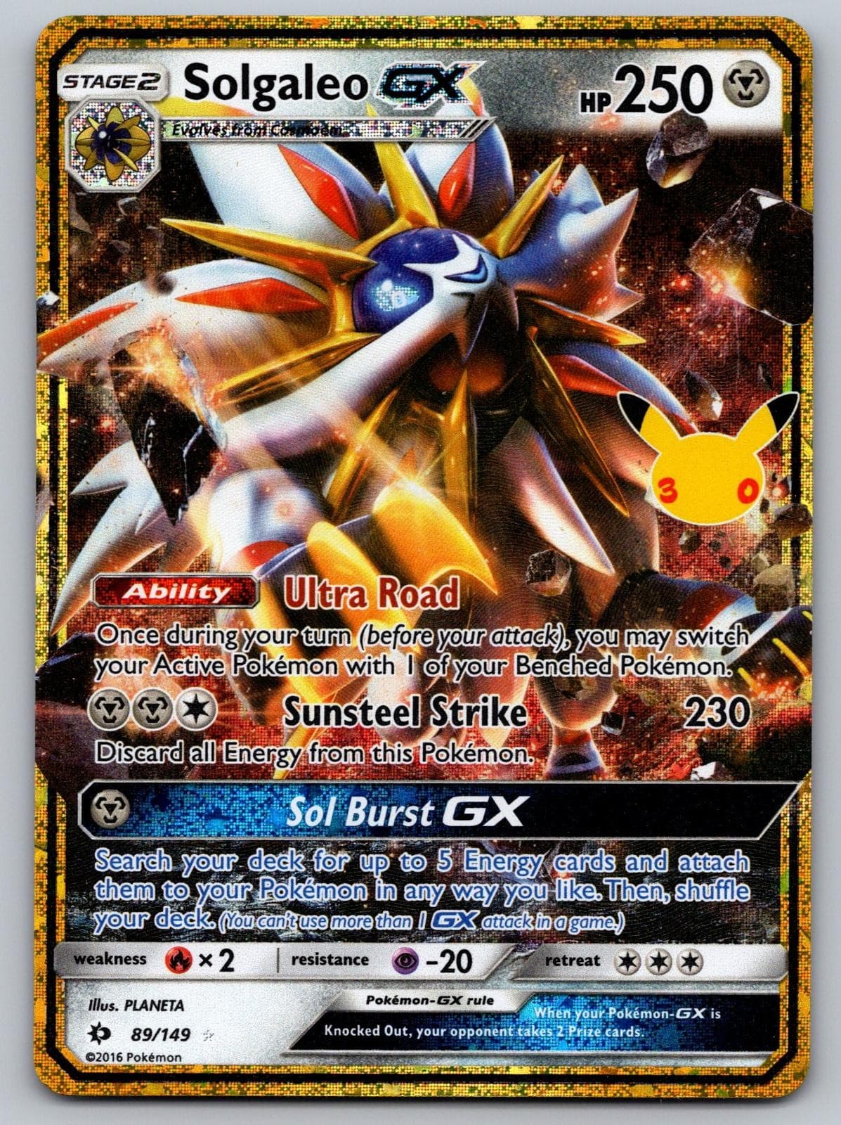 Solgaleo GX 89/149 Holo ME: 30th Celebration Classic Collection Pokemon NM