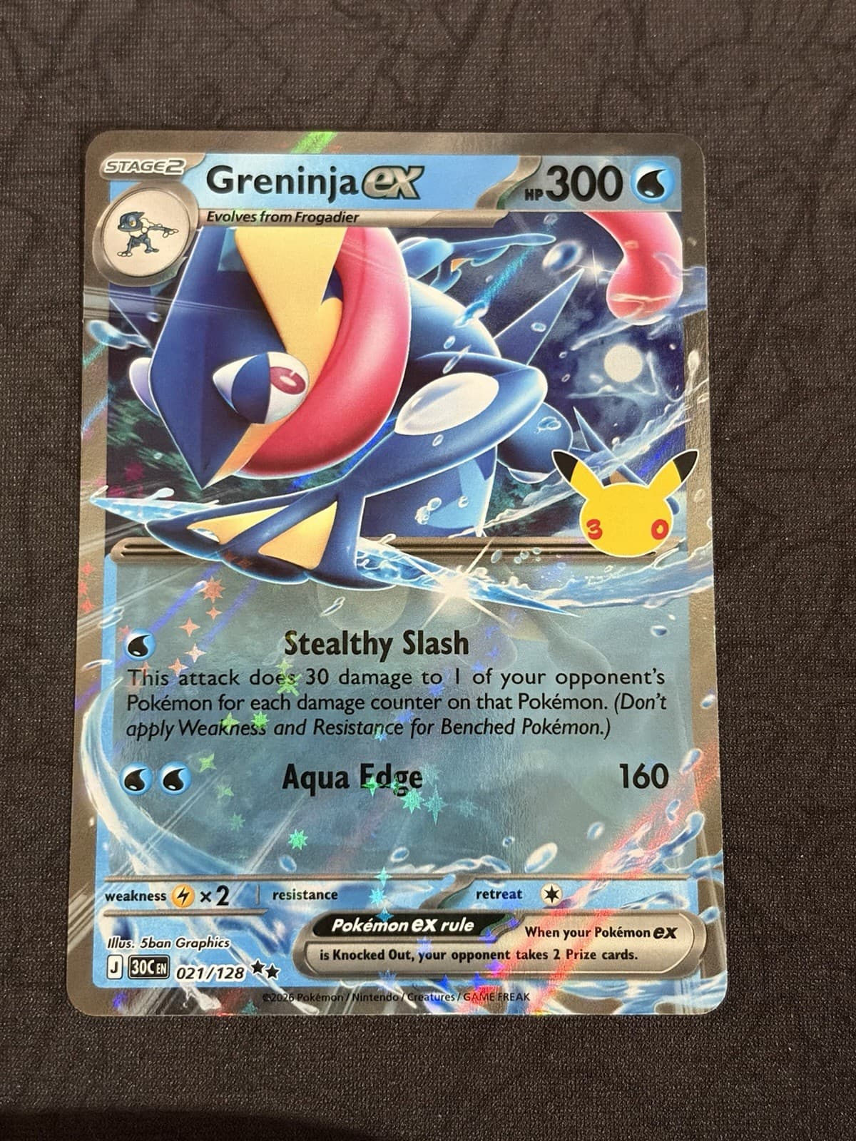 Greninja ex 21/128 30th Celebration Rare NM Pokemon TCG