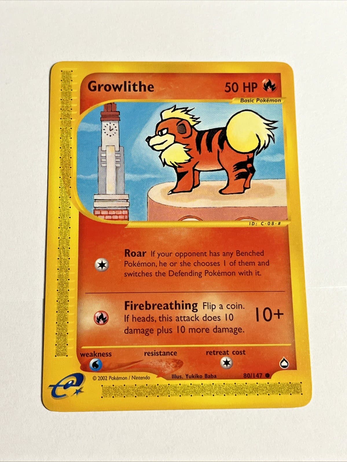 Growlithe 80/147 Pokemon TCG Aquapolis Non Holo Near Mint A