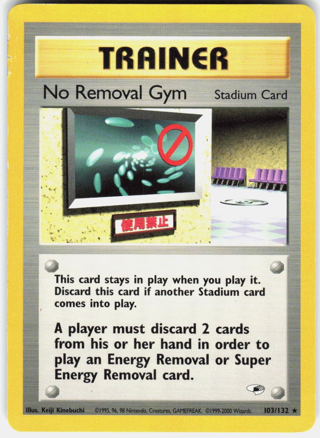No Removal Gym 103/132 Rare Gym Heroes Pokemon Unlimited Moderately Played