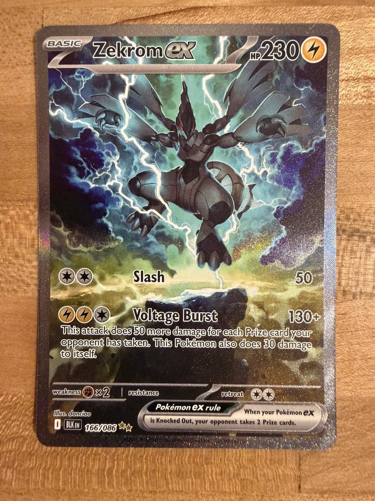 Zekrom EX 166/086 Special Illustration Rare Pokemon Black Bolt Holo - NM