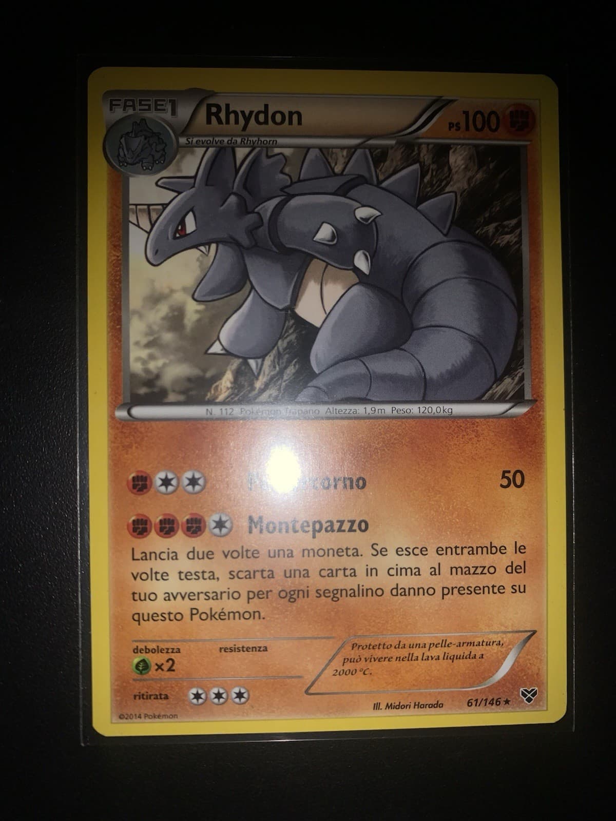Pokémon Carta Rhydon XY Set Base Rara Ita Italiano 61/146
