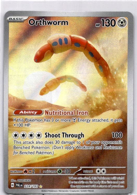 Orthworm 224/193 Illustration Rare Paldea Evolved Pokemon Holo Near Mint A1