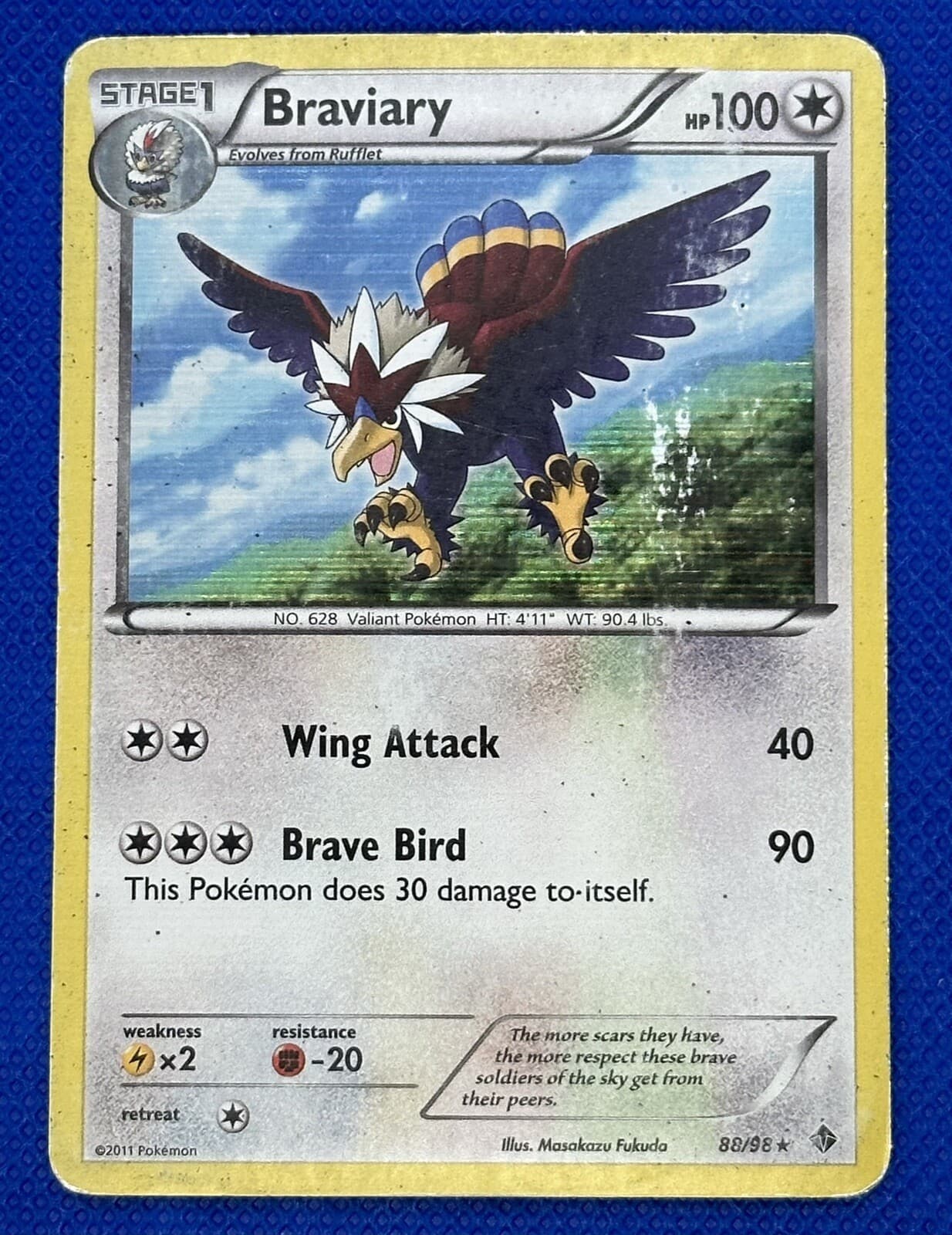 Pokémon Card - BRAVIARY- 88/98 - Emerging Powers - Holo - Rare !!!