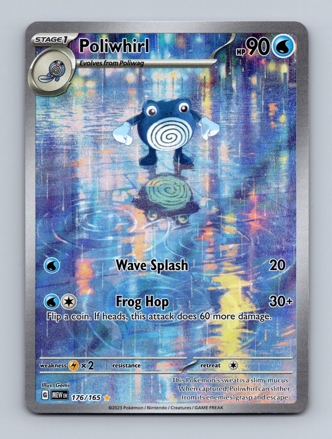 POLIWHIRL 176/165 IR 151 POKEMON HOLO NM/M