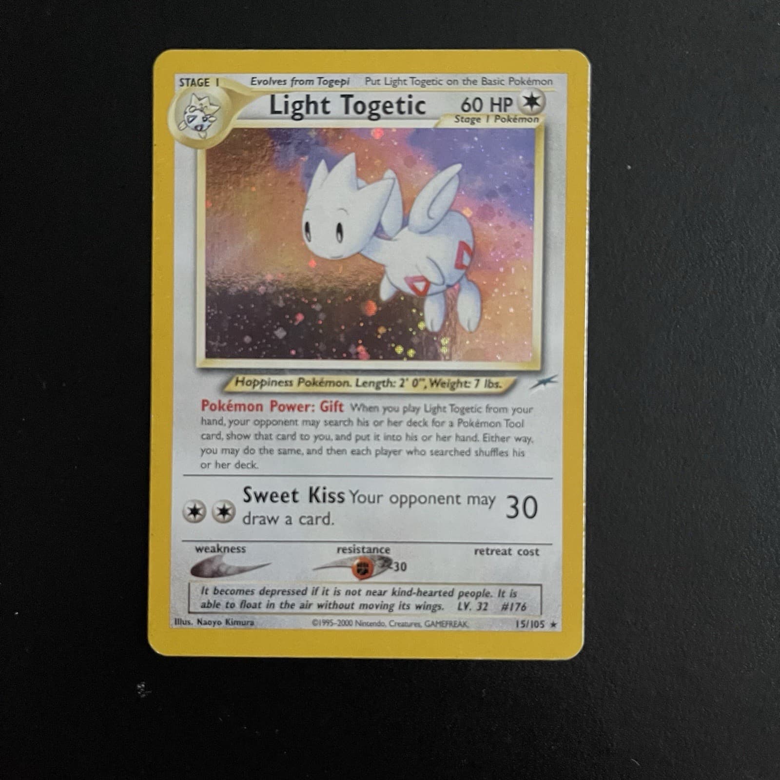 Pokemon TCG Light Togetic 15/105 Neo Destiny Holo Rare Unlimited English
