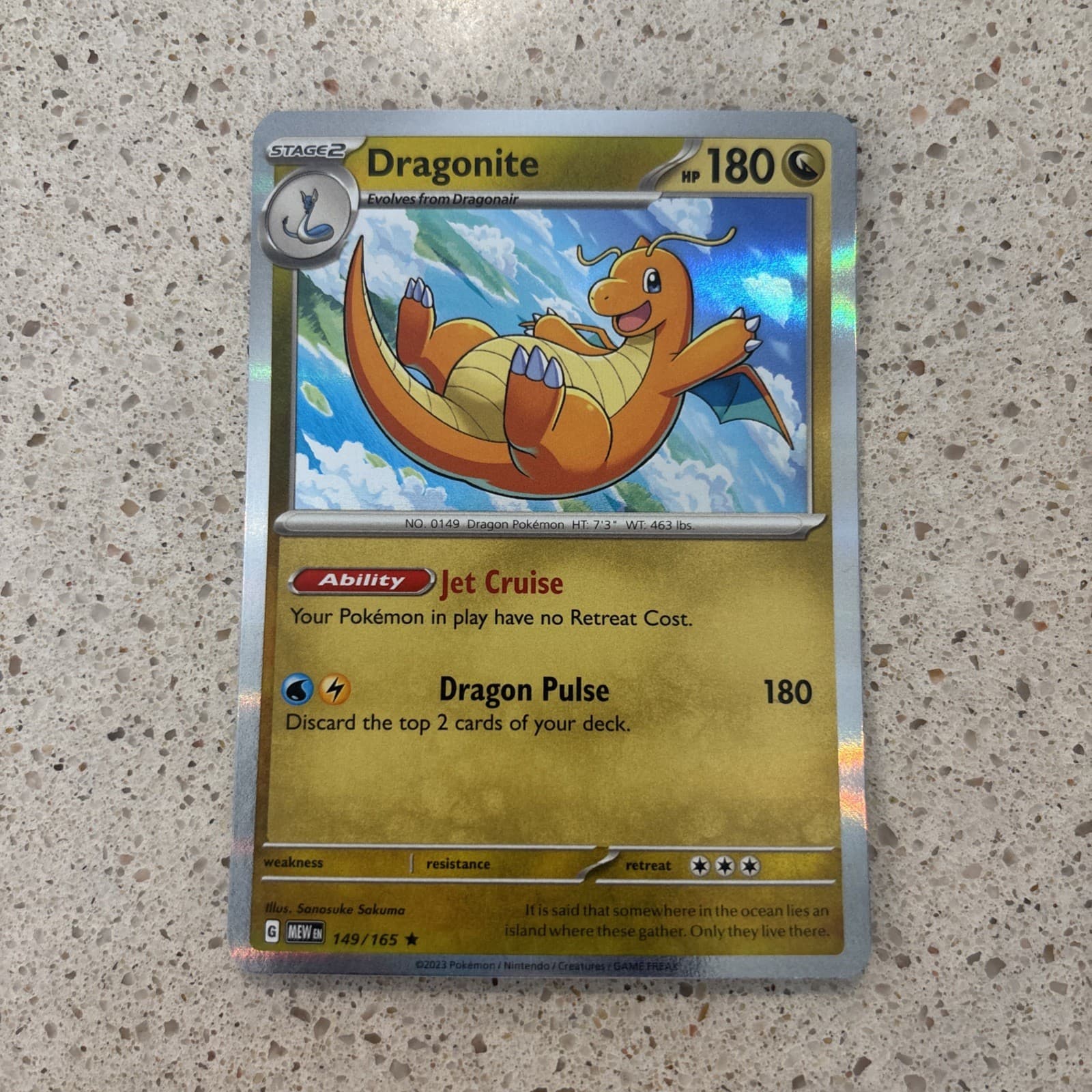 DRAGONITE 149/165 151 POKEMON HOLO