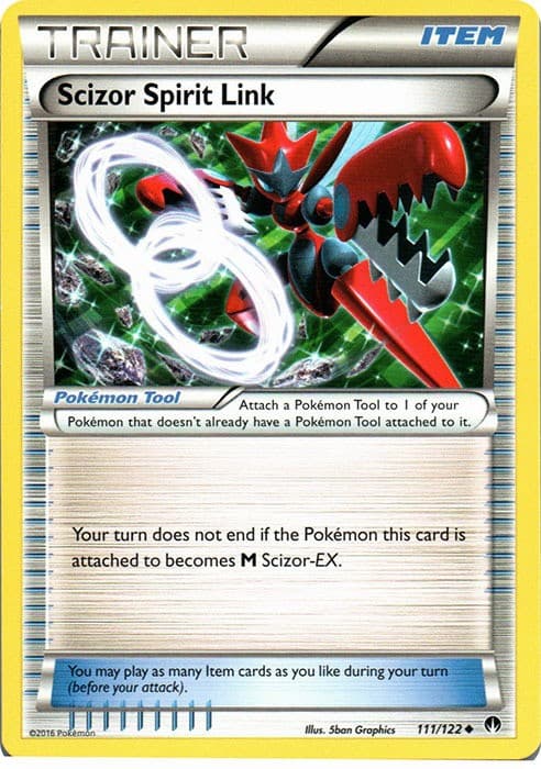 Scizor Spirit Link - 111/122 - Uncommon (Lp) BREAKPoint - Trainer - Item Pokémon