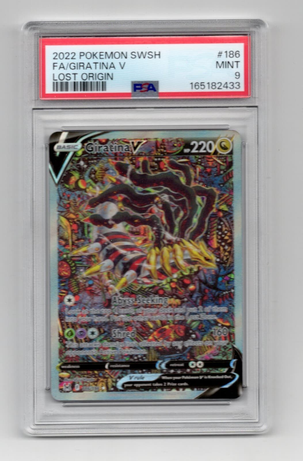 Pokemon 2022 Lost Origin Giratina V Alt Full Art Holo 186/196 PSA 9