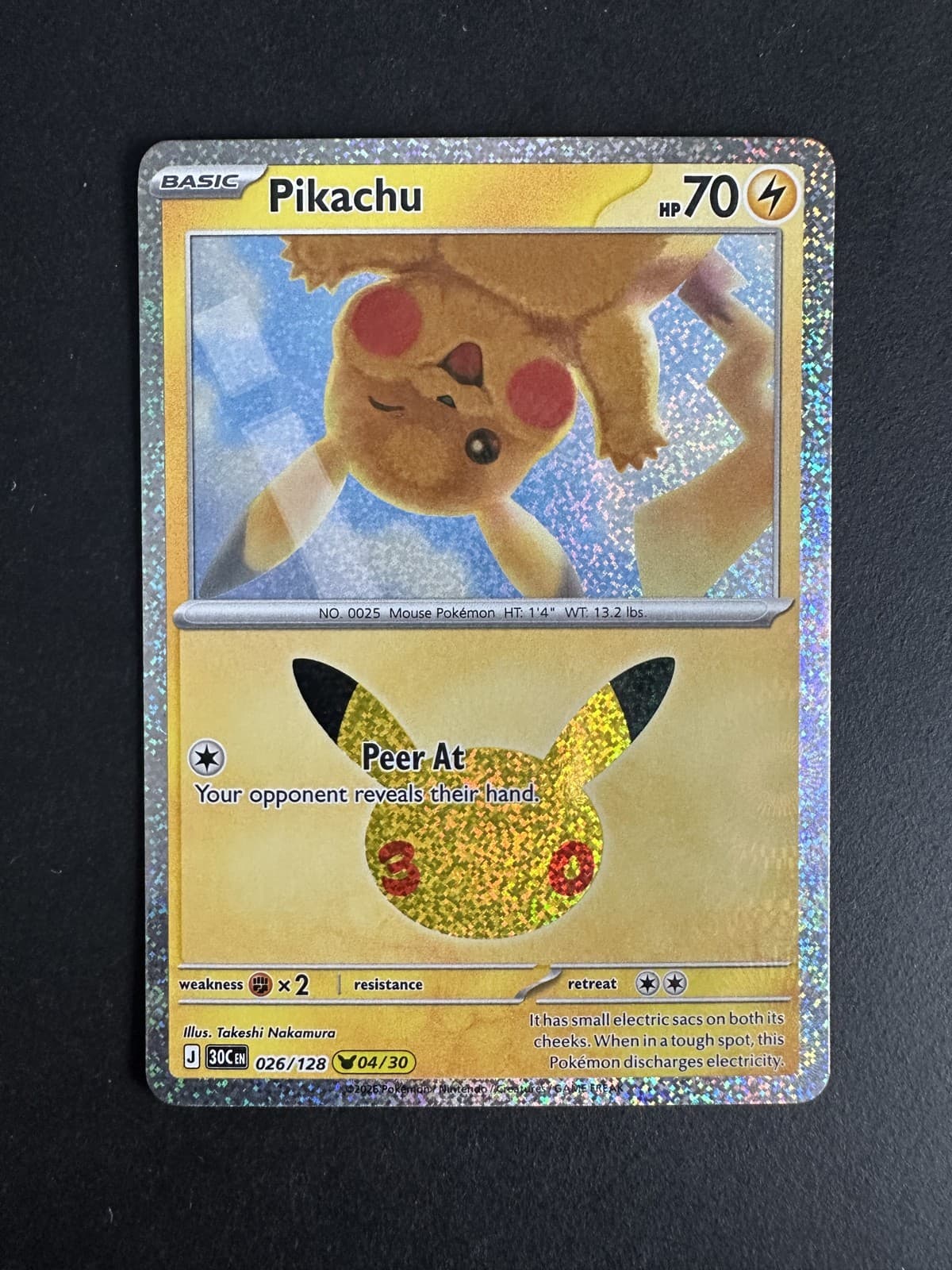 Pikachu 30th Celebration #26/128 Holo Pokemon TCG English
