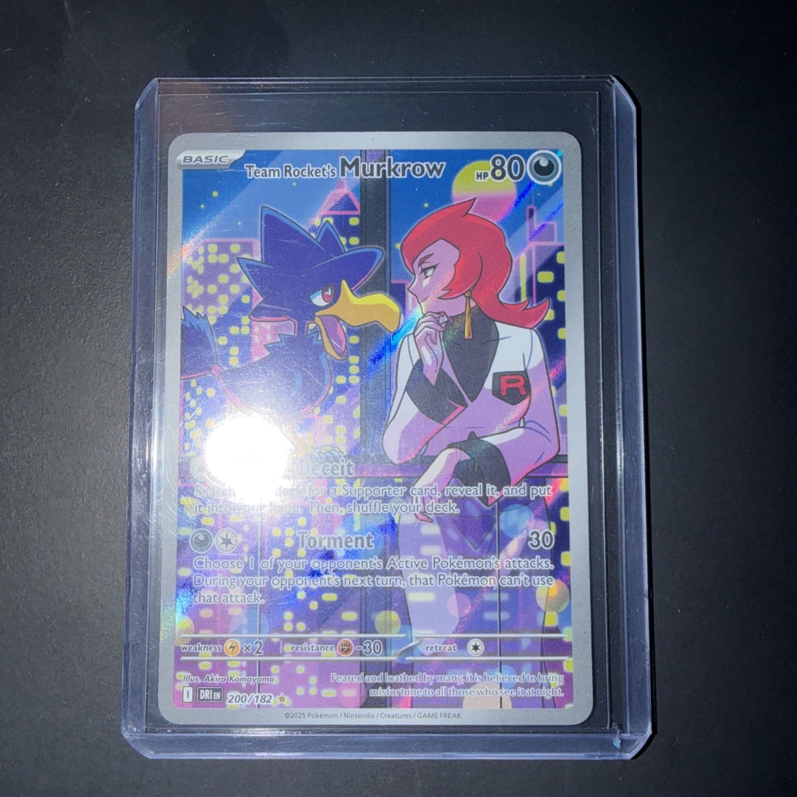 Team Rocket's Murkrow 200/182 Destined Rivals Pokemon Card Holo NM