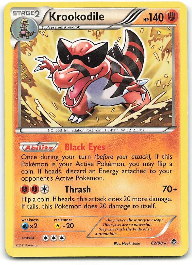 Krookodile 62/98 Rare Emerging Powers Pokemon Near Mint