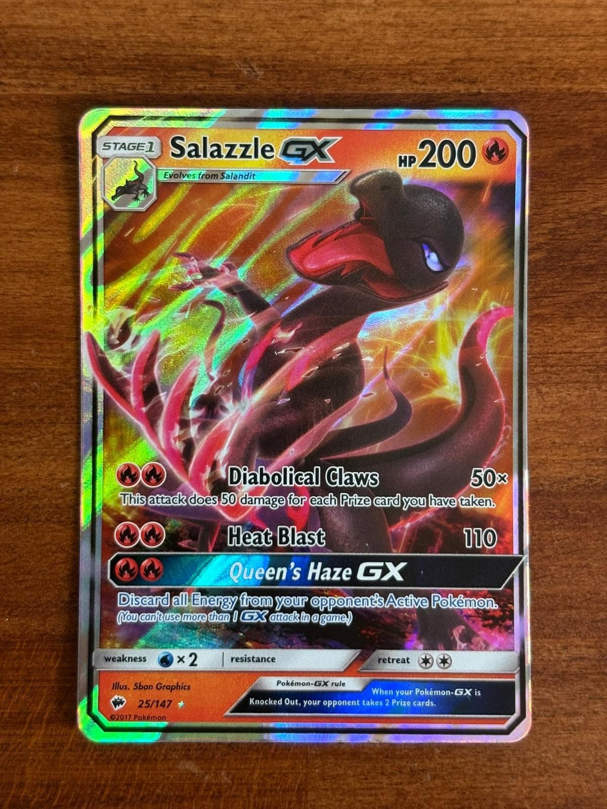 Salazzle GX 25/147 Holo GX Rare Burning Shadows Pokemon Near Mint