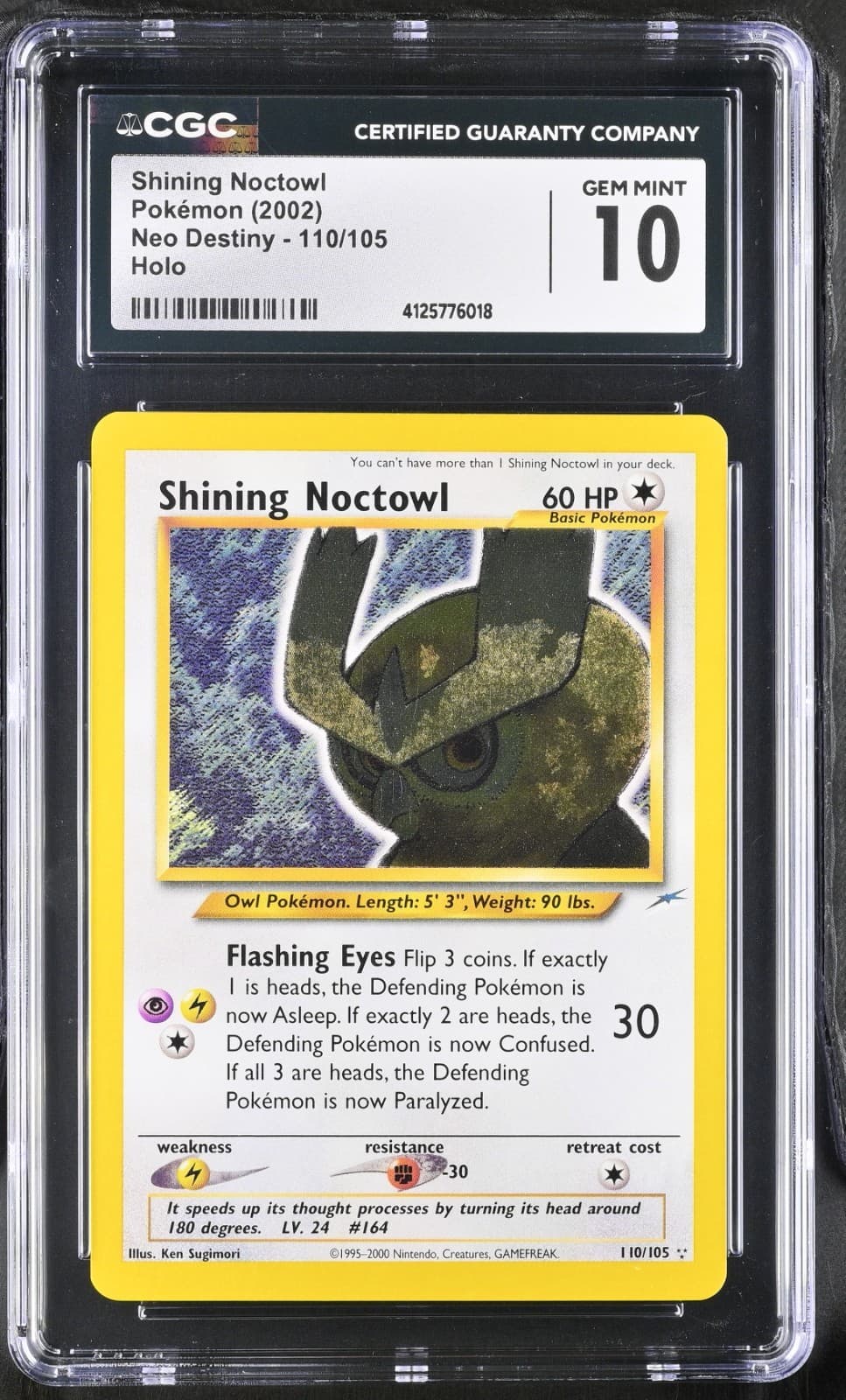 Shining Noctowl 110/105 Neo Destiny 2002 Pokemon CGC 10 GEM MINT Holo Rare