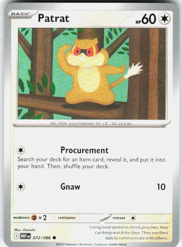 Patrat 072/086 SV White Flare C NM Pokémon — English