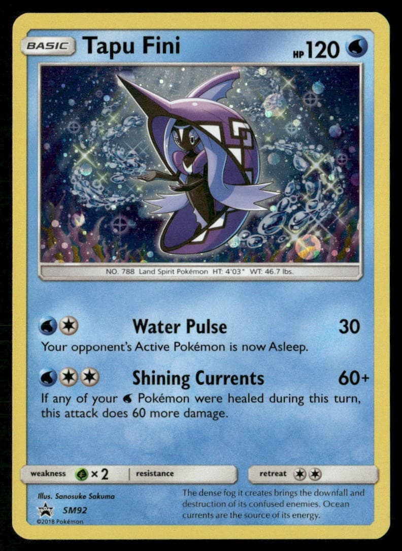 Tapu Fini - SM92 Holo Promo Sun & Moon Promo Pokemon Moderately Played