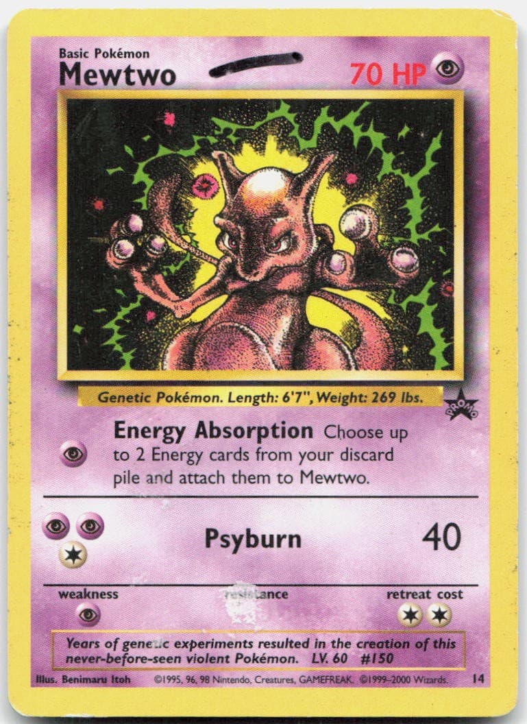 Mewtwo 14 Promo Wizards Black Star Promos Pokemon Heavily Played