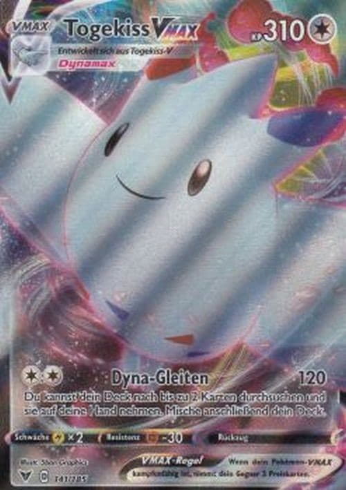 Togekiss VMAX 141/185 FULLART Pokemon Farbenschock Karte Deutsch