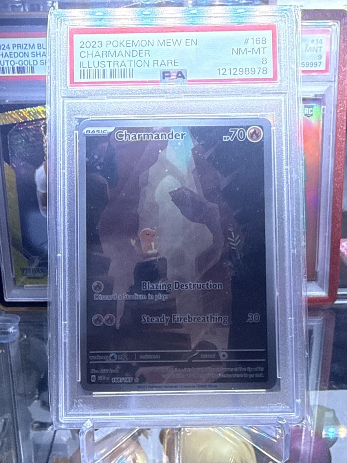 2023 POKEMON MEW ENGLISH 151 Charmander Illustration Rare 168/165 PSA 8