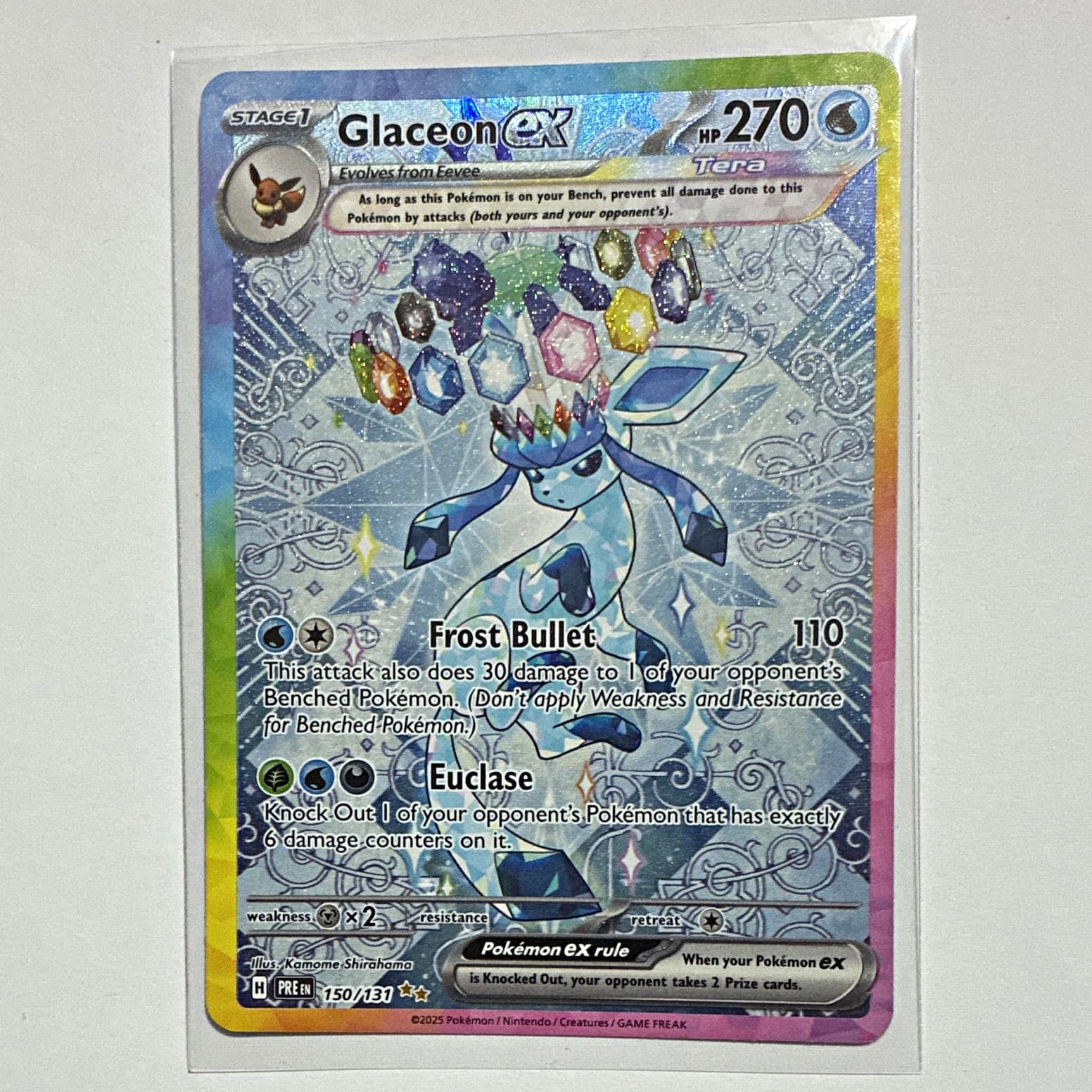 Pokemon TCG Glaceon ex 150/131 SV Prismatic Evolutions SIR Holo 270 HP EN