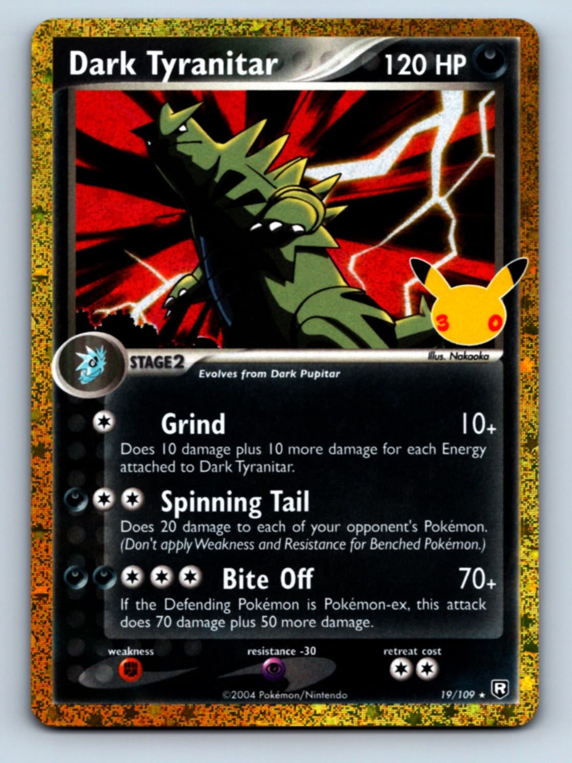 Pokemon Dark Tyranitar #19/109 ME: 30th Celebration Classic Collection Holo Card