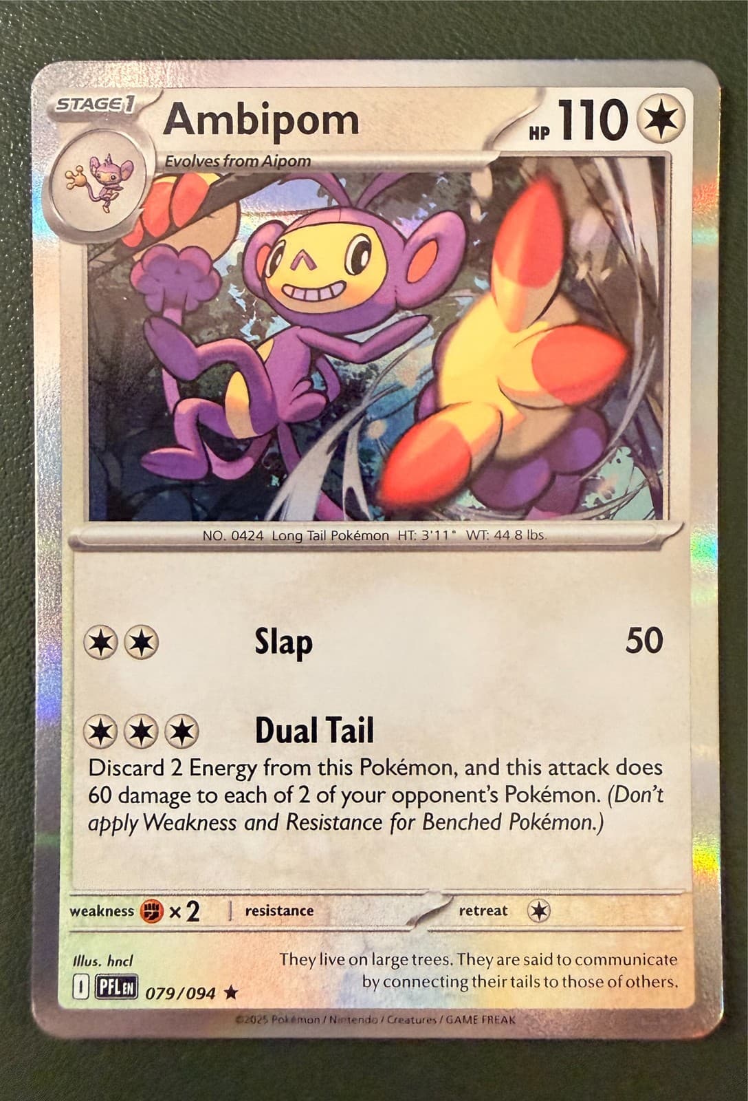 Pokemon TCG Ambipom 79/94 Phantasmal Flames ME2 Holo NM