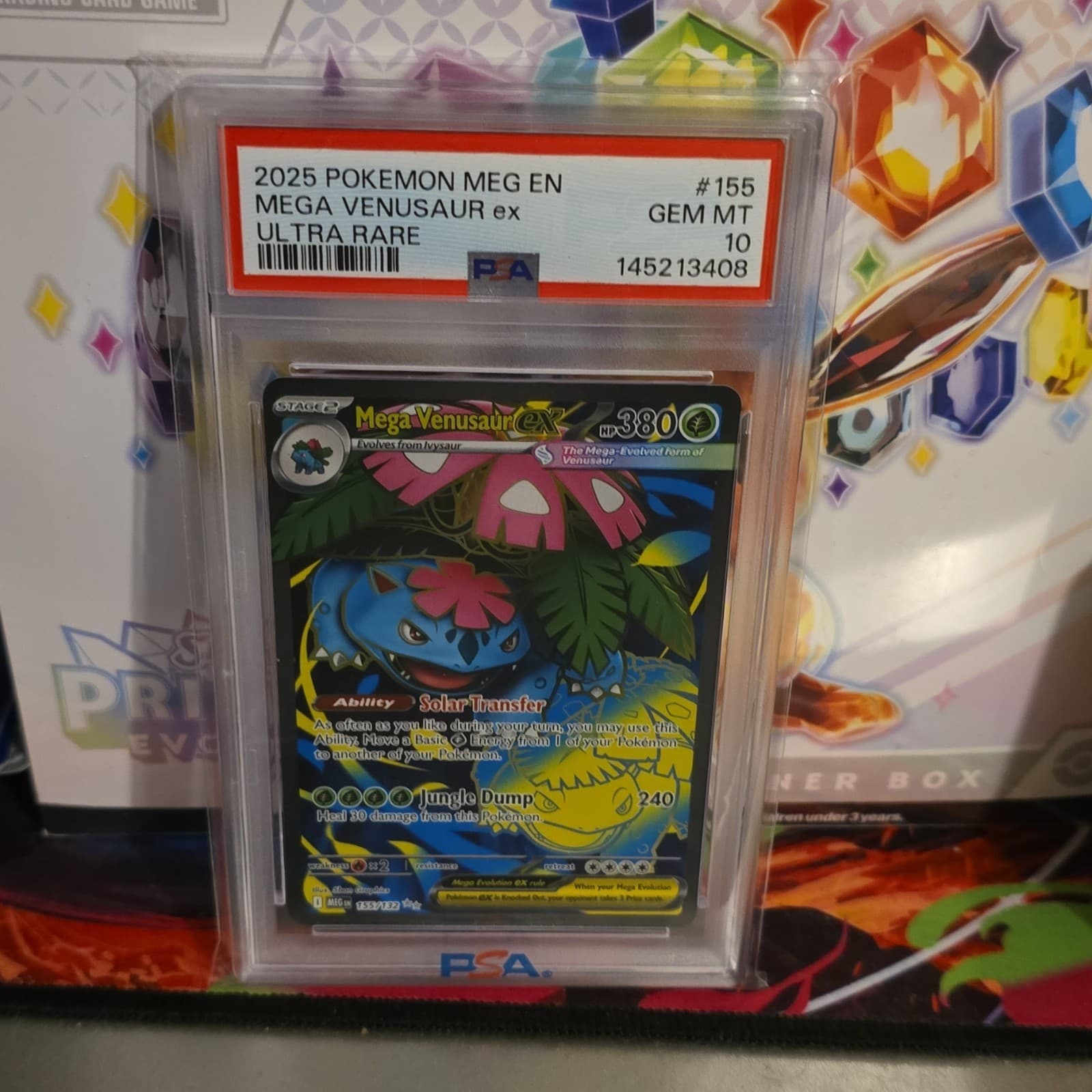 PSA 10 NM-Mint Mega Venusaur ex 155/132 Me01: Mega Evolution Holo