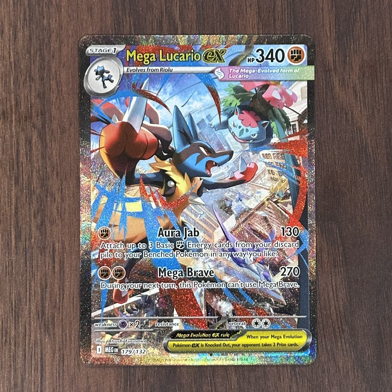 MEGA LUCARIO EX 179/132 MEGA EVOLUTION POKEMON HOLO NM
