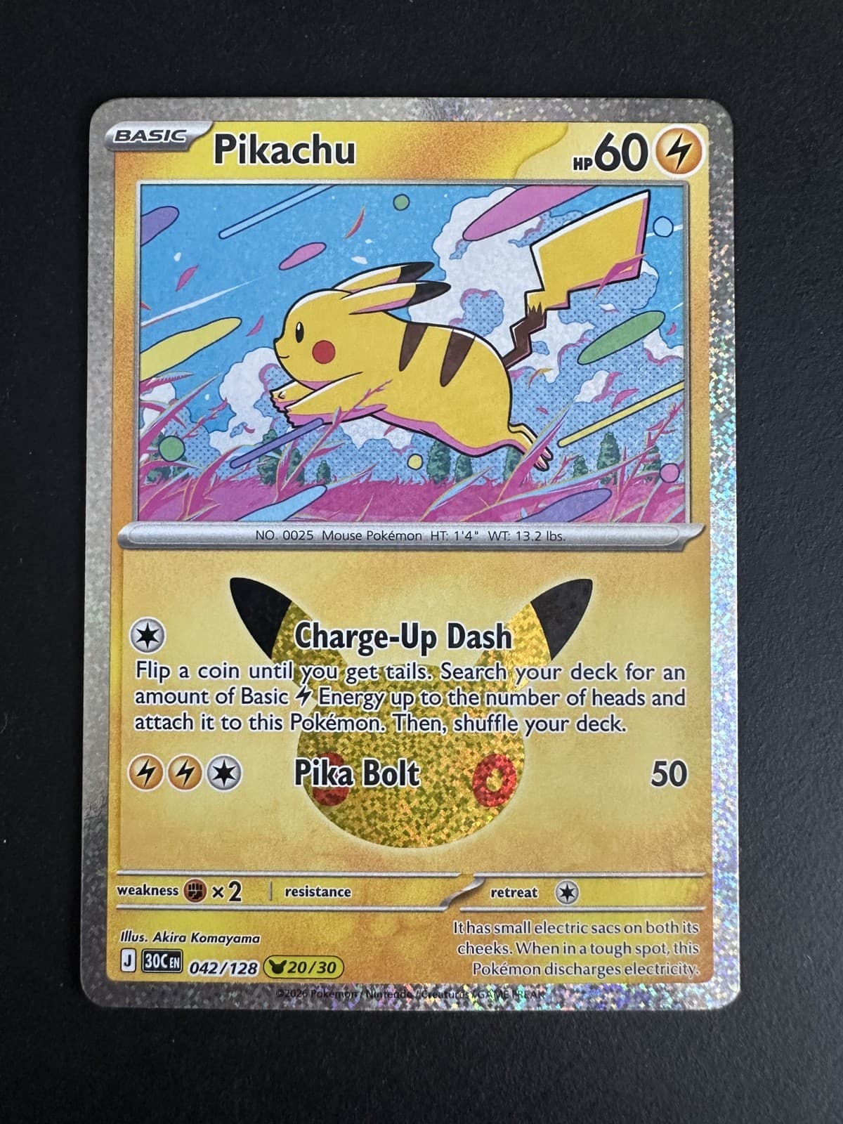 Pikachu 30th Celebration #42/128 Holo Pokemon TCG English