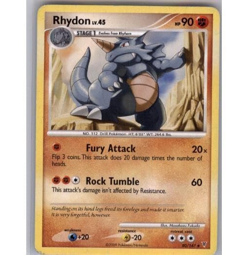 Rhydon 80/147 Uncommon Supreme Victors Pokemon Moderately Played