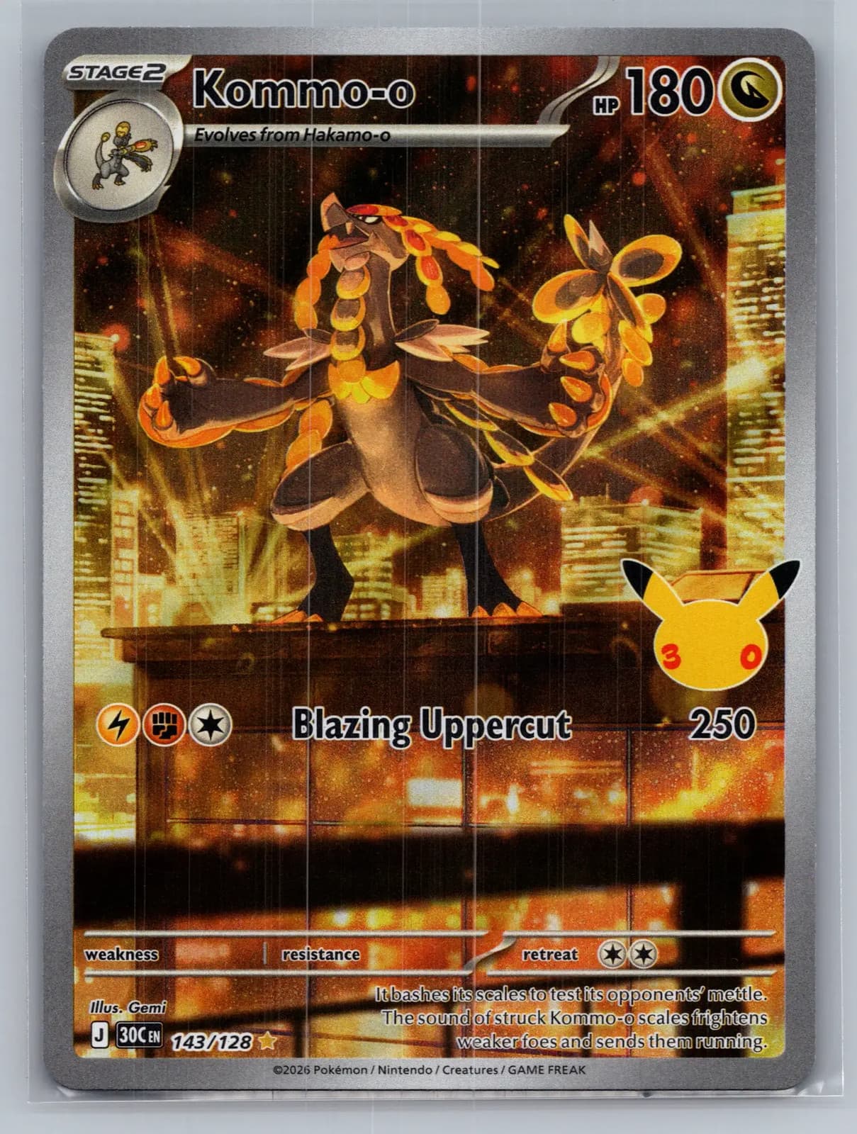 Kommo-O #143/128 2026 30th Celebration Pokemon TCG