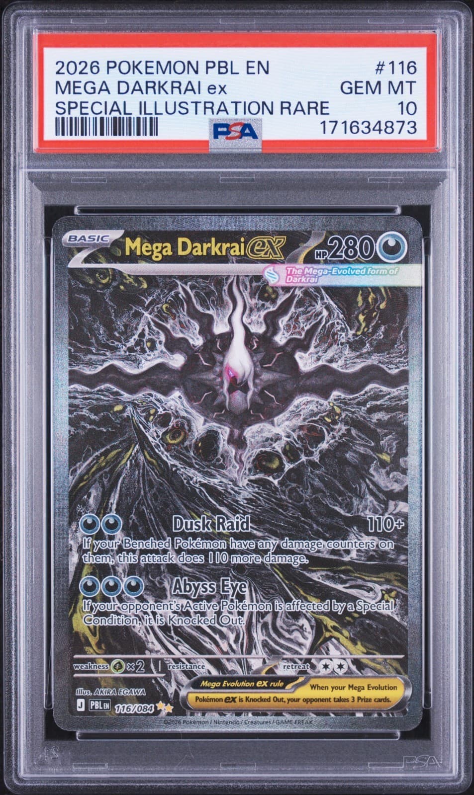 2026 POKEMON PBL EN-PITCH BLACK SIR 116/084 MEGA DARKRAI EX PSA 10