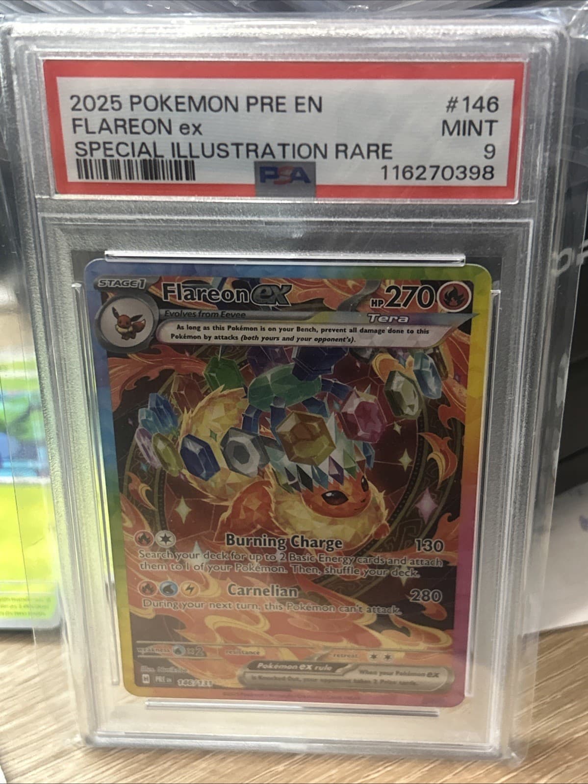 Flareon Ex 146/131 Prismatic Evolutions Special Illustration SIR Pokemon PSA 9