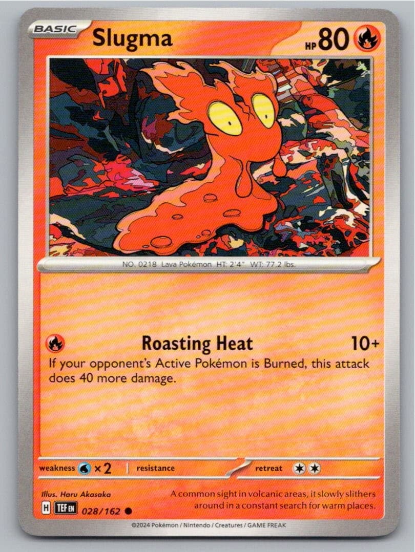 2024 POKEMON SLUGMA TEMPORAL FORCES 028/162 COMMON NM A35683 FREE S&H