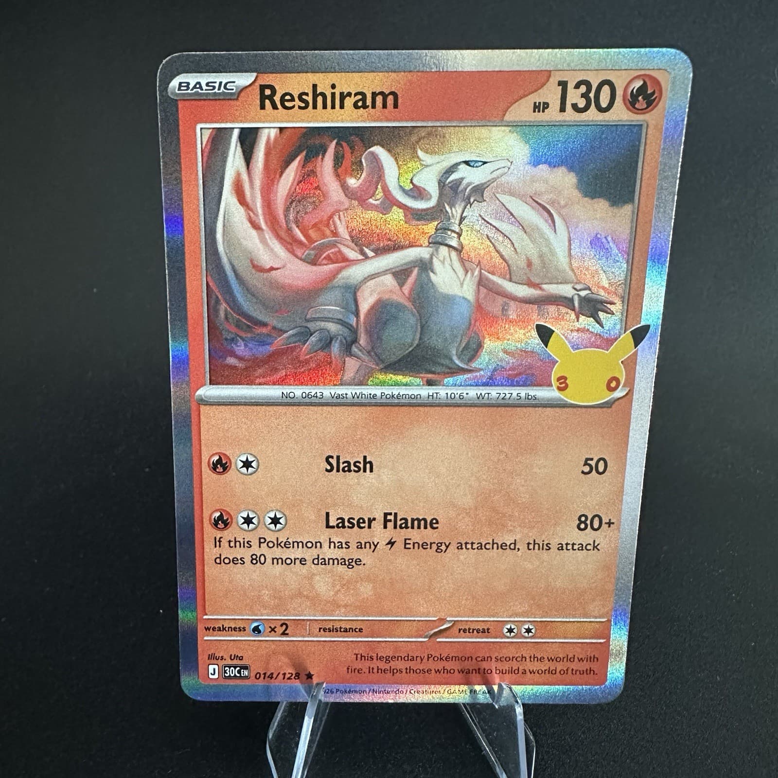 Reshiram 014/128 Holo 30th Anniversary Celebration Pokémon TCG