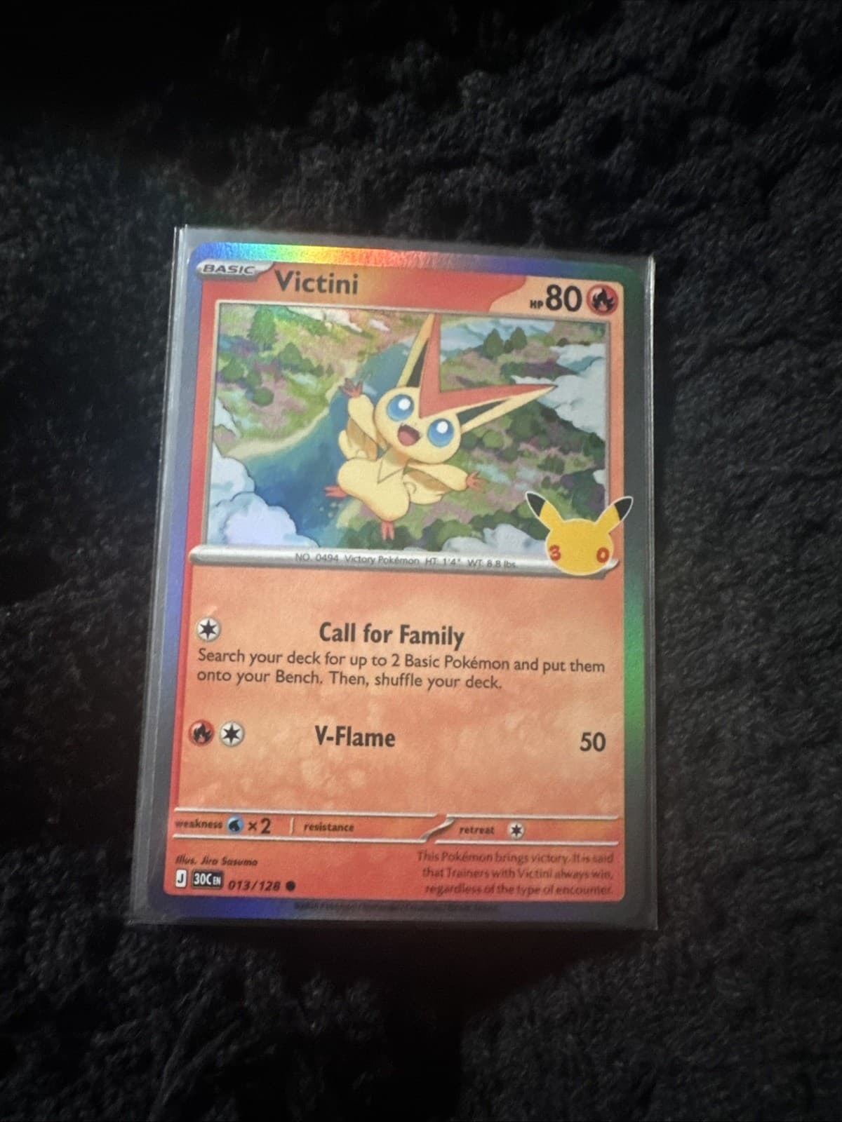 30th Anniversary Pokemon Victini 13/128 holo