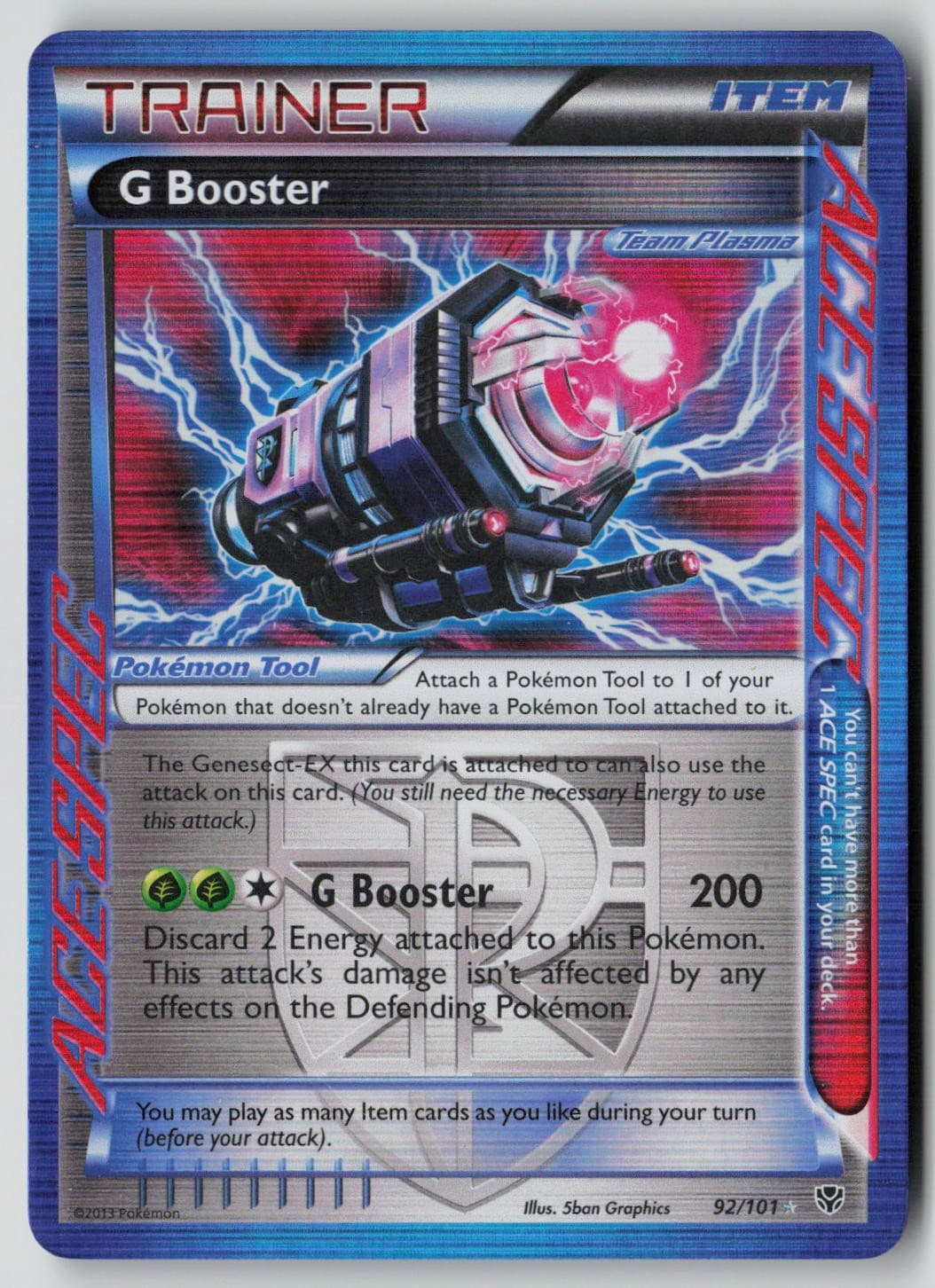 G Booster 92/101 ACE Spec Rare Plasma Blast Pokemon Holo LP