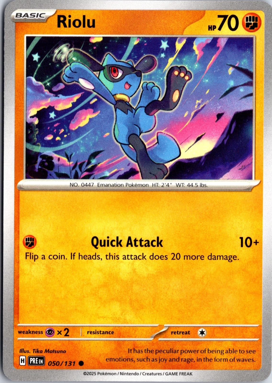 Riolu 050/131 Near Mint Common Prismatic Evolutions Pokemon