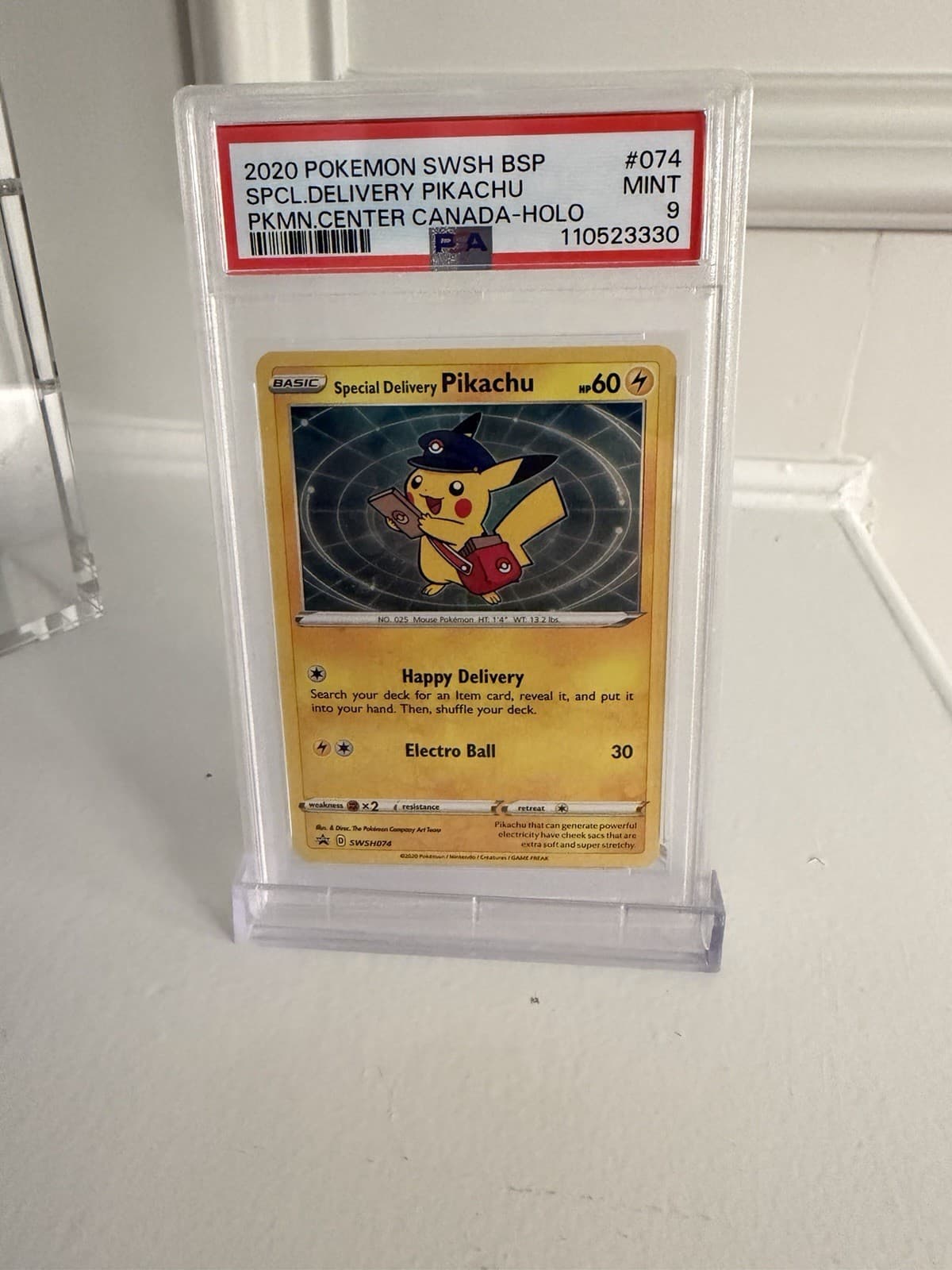 Special Delivery Pikachu SWSH074 SWSH: Sword & Shield Promo Card Holo Psa 9