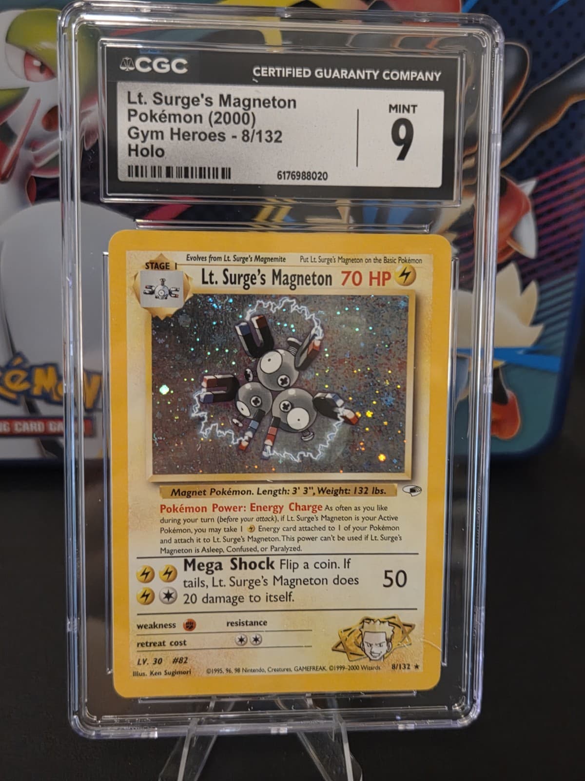 CGC 9 - Lt. Surge's Magneton 008/132 Gym Heroes Holo