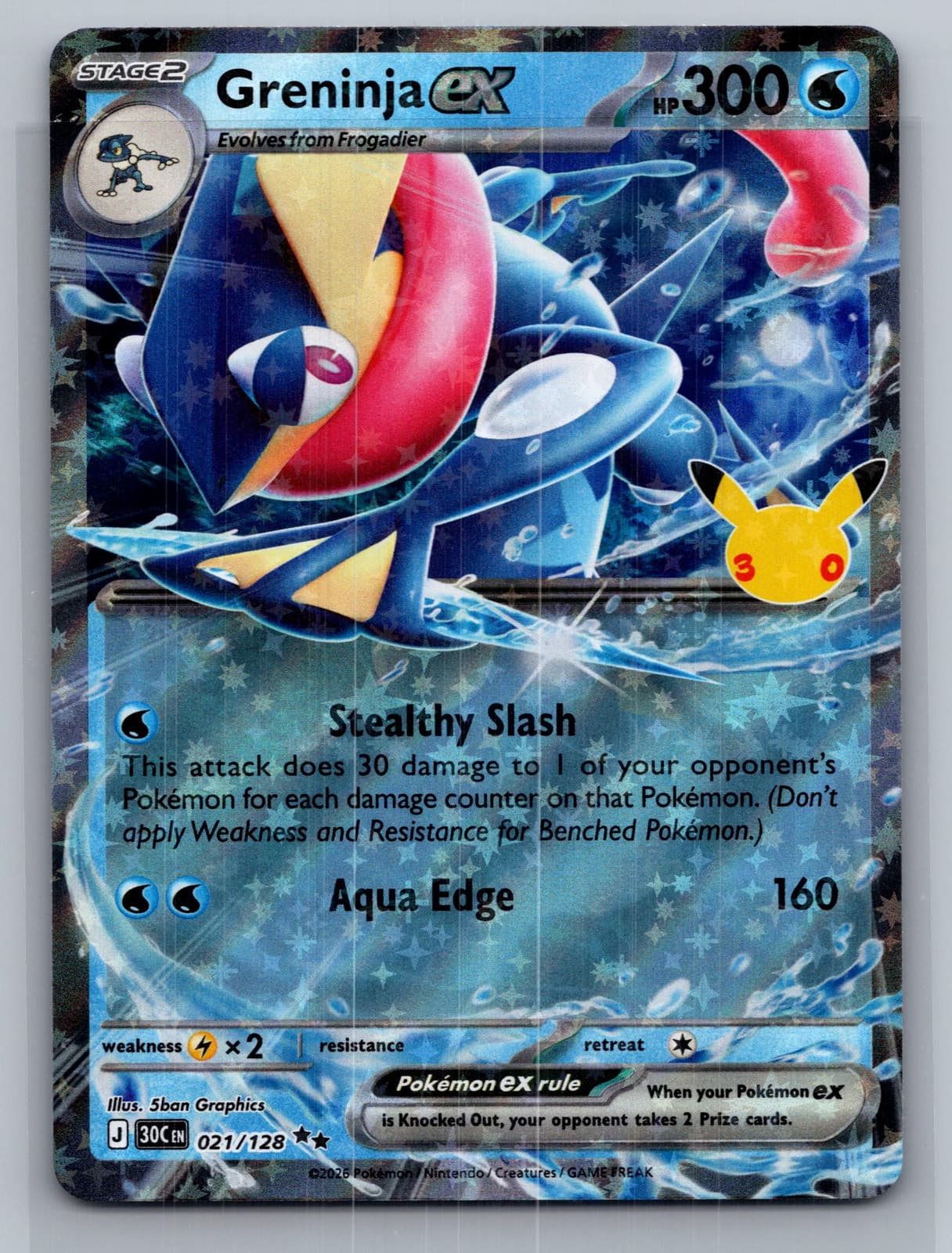 Greninja EX #21/128 2026 30th Celebration Pokemon TCG