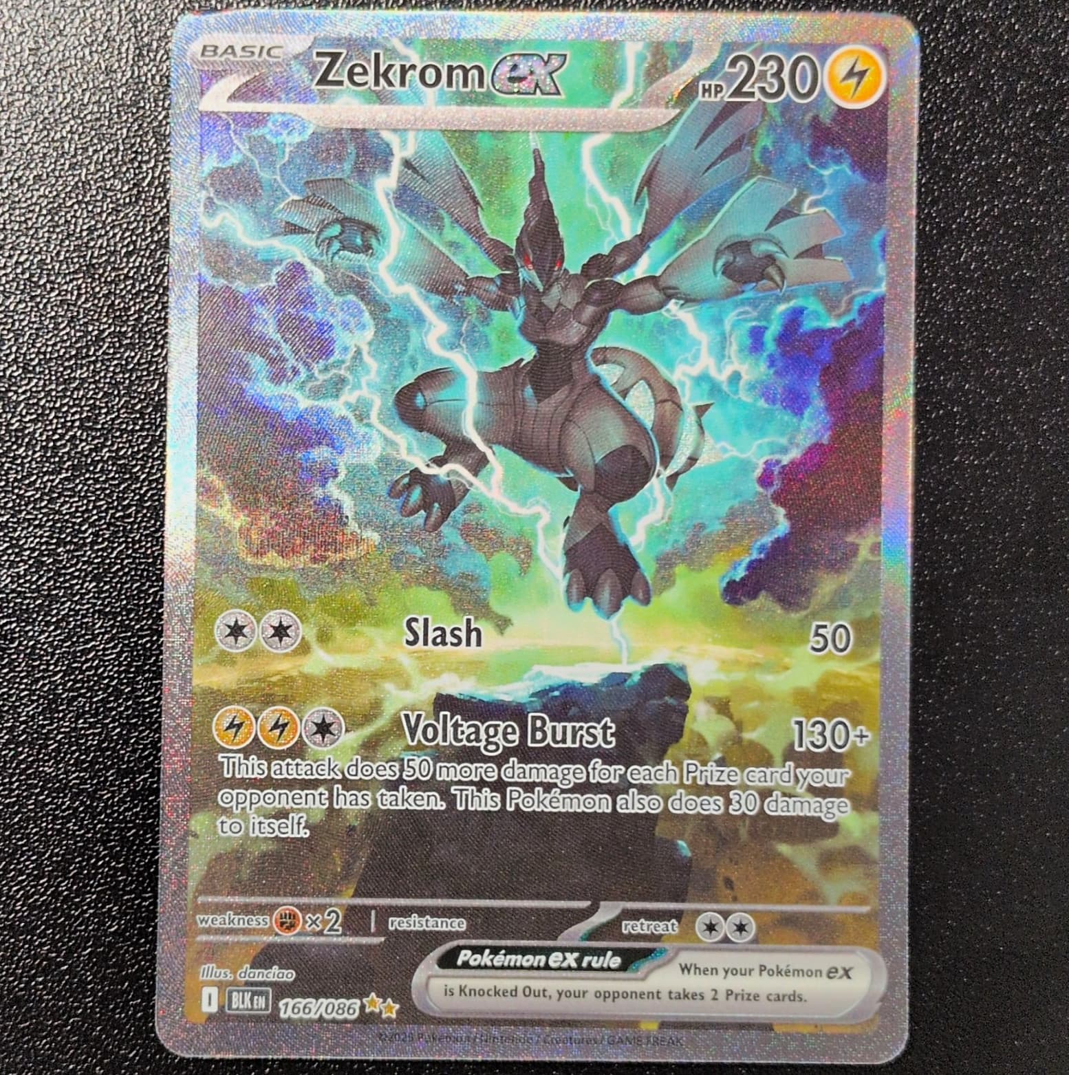 Pokemon Zekrom ex EX Special Illustration Rare Holo 166/086 Sv: Black Bolt